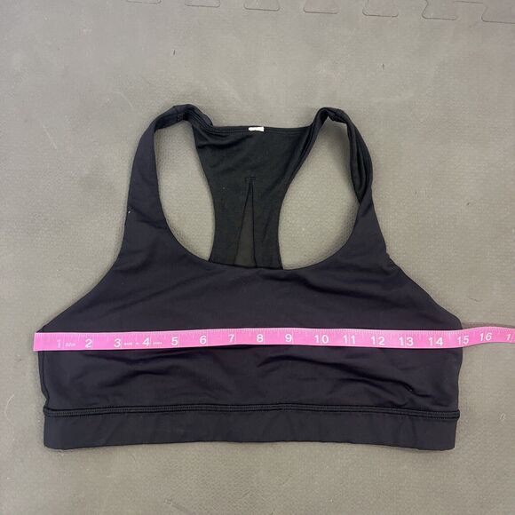 Lululemon Invigorate Bra Black Racer Back Sheer Size 10 Benefits Charity - Picture 7 of 11